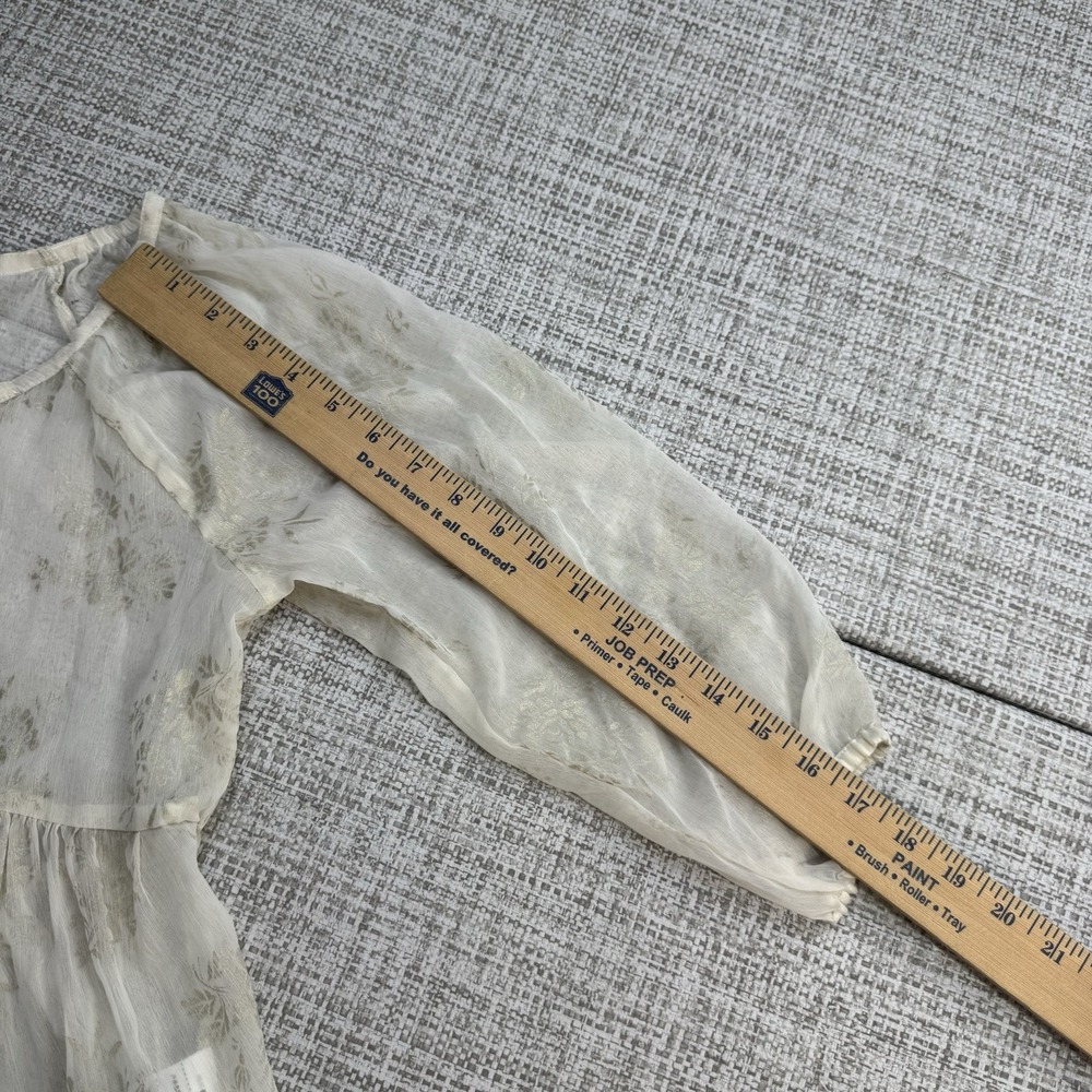 Abercrombie & Fitch‎ Babydoll Tiered Sheer Pintuck Blouse Cream Coquette Size S - Picture 13 of 14